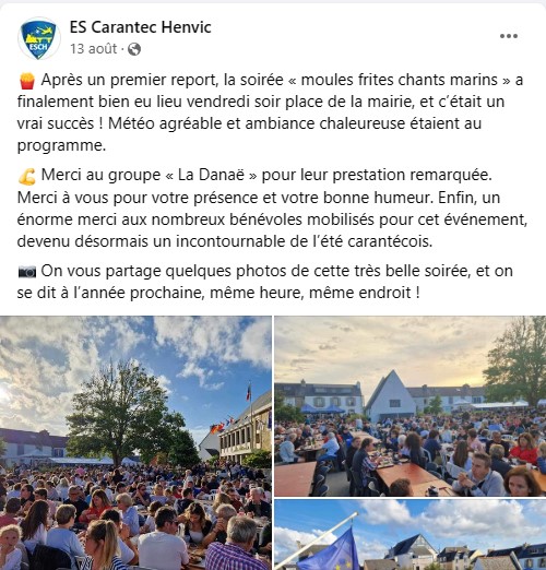 Page FB de l'ES Carantec Henvic